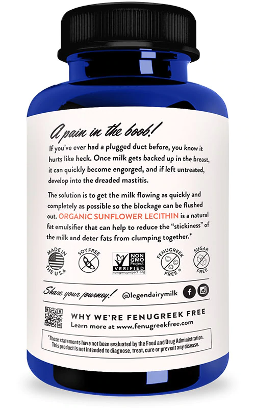 The side of an Organic Sunflower Lecithin bottle